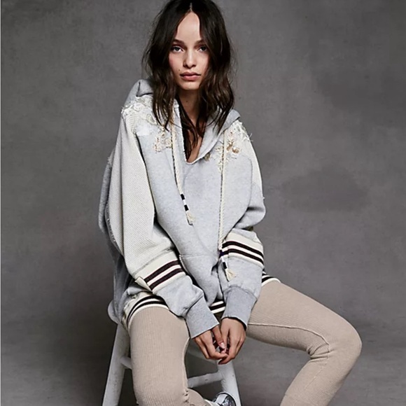 Hard to Find Free People Sequin Athletic Hoodie - Picture 1 of 6